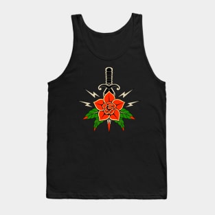 VINTAGE KNIFE AND ROSE Tank Top